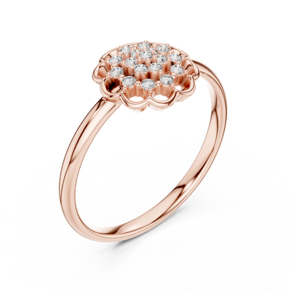 Floral Medallion Round Lab Grown Diamond Ring