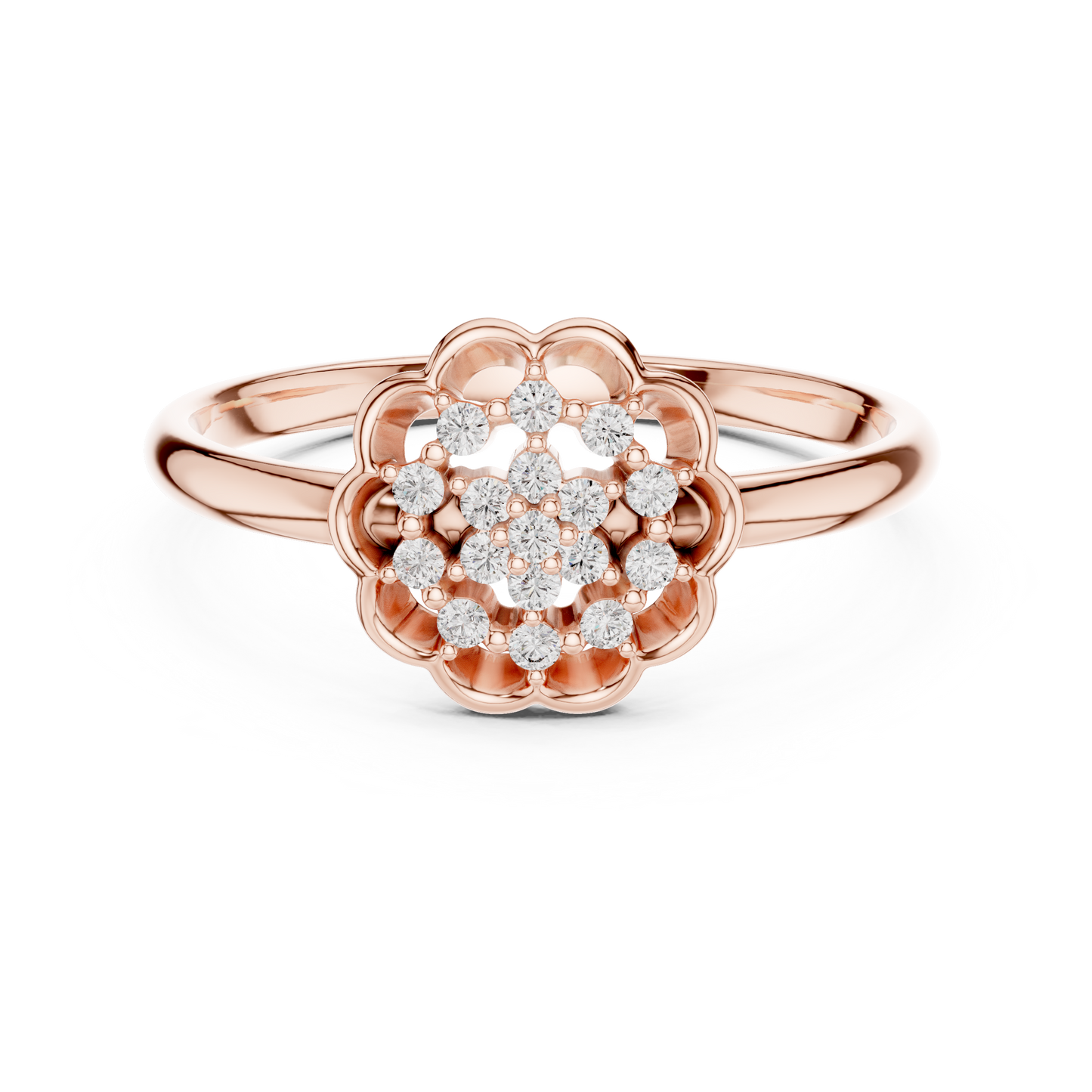 Floral Medallion Round Lab Grown Diamond Ring