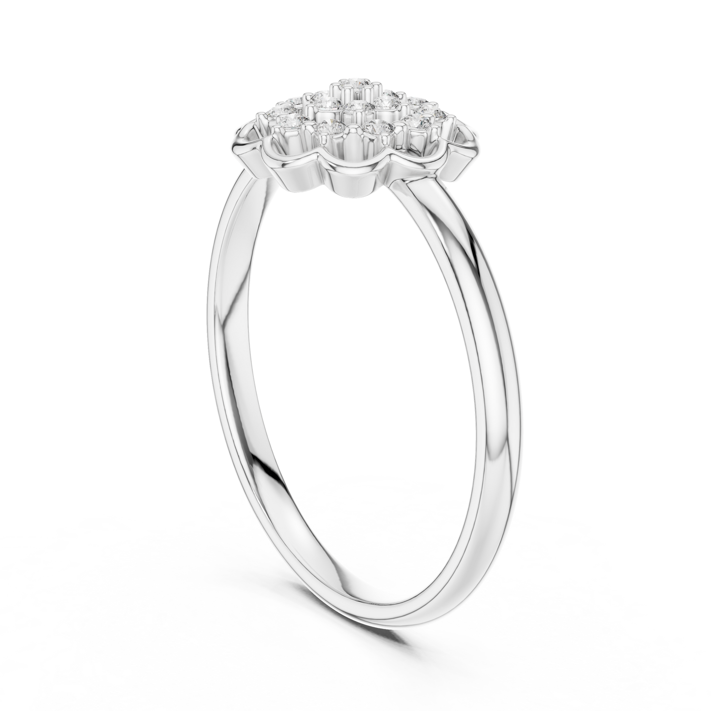 Floral Medallion Round Lab Grown Diamond Ring