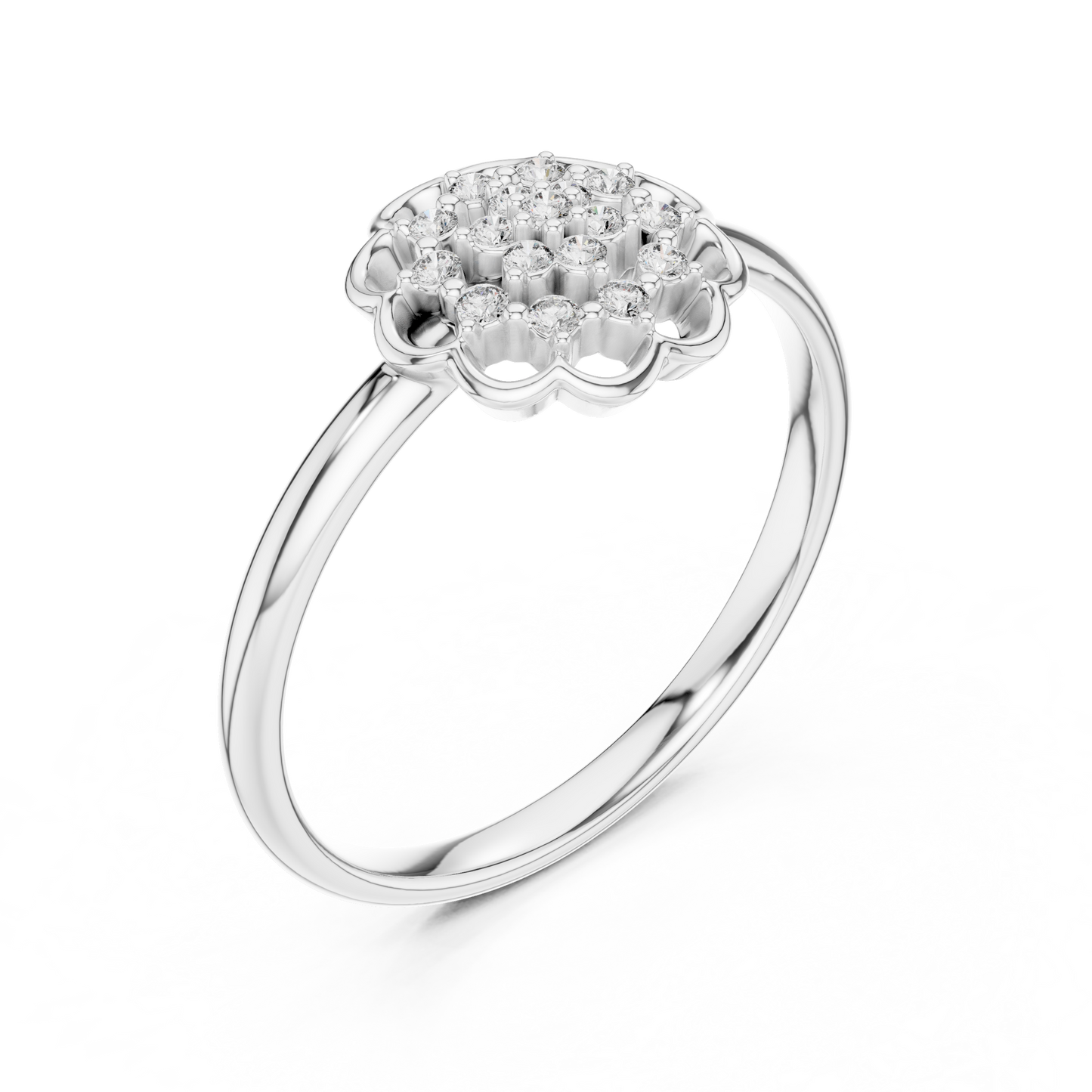 Floral Medallion Round Lab Grown Diamond Ring