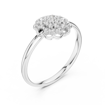Floral Medallion Round Lab Grown Diamond Ring