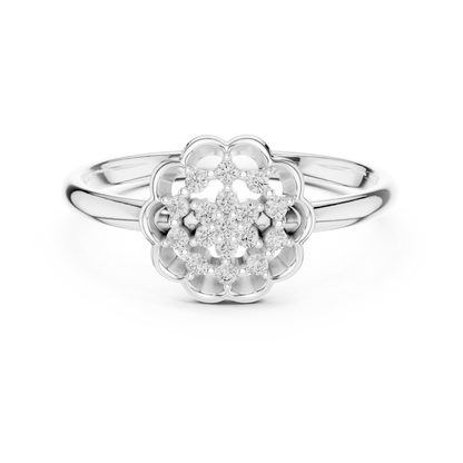 Floral Medallion Round Lab Grown Diamond Ring