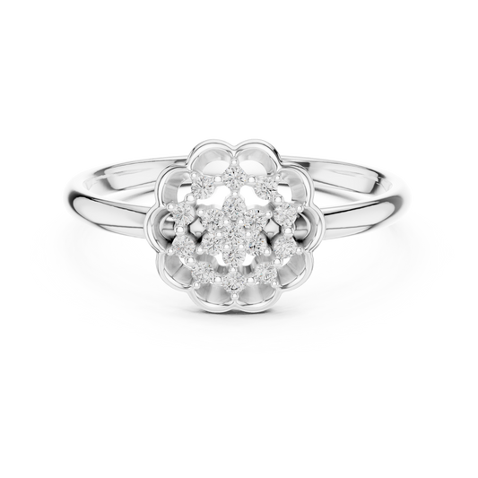 Floral Medallion Round Lab Grown Diamond Ring