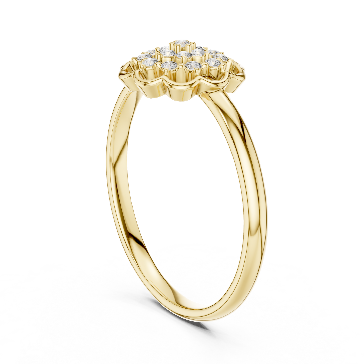 Floral Medallion Round Lab Grown Diamond Ring