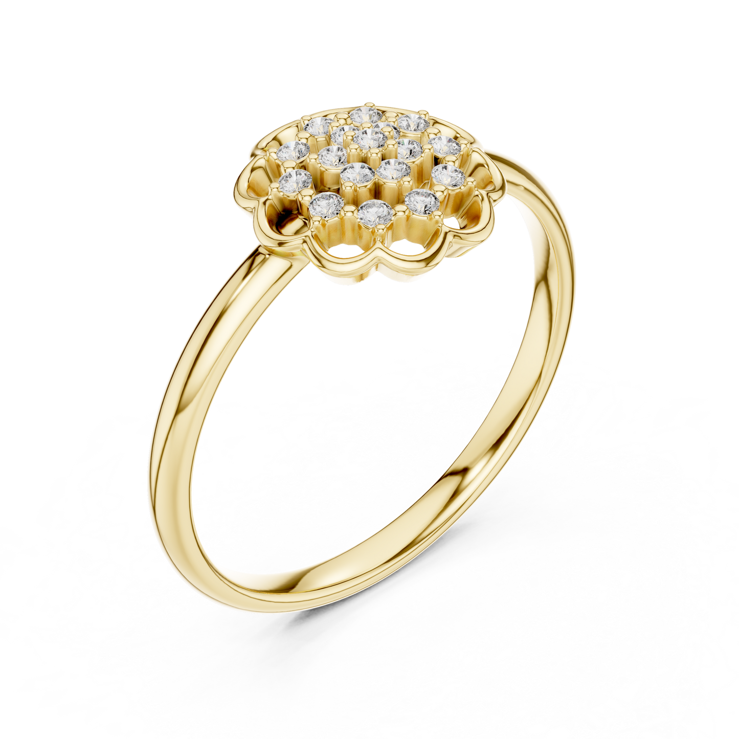 Floral Medallion Round Lab Grown Diamond Ring
