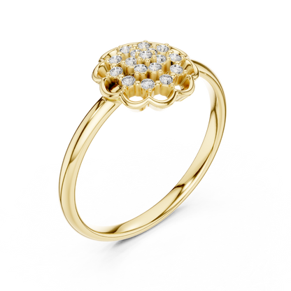 Floral Medallion Round Lab Grown Diamond Ring