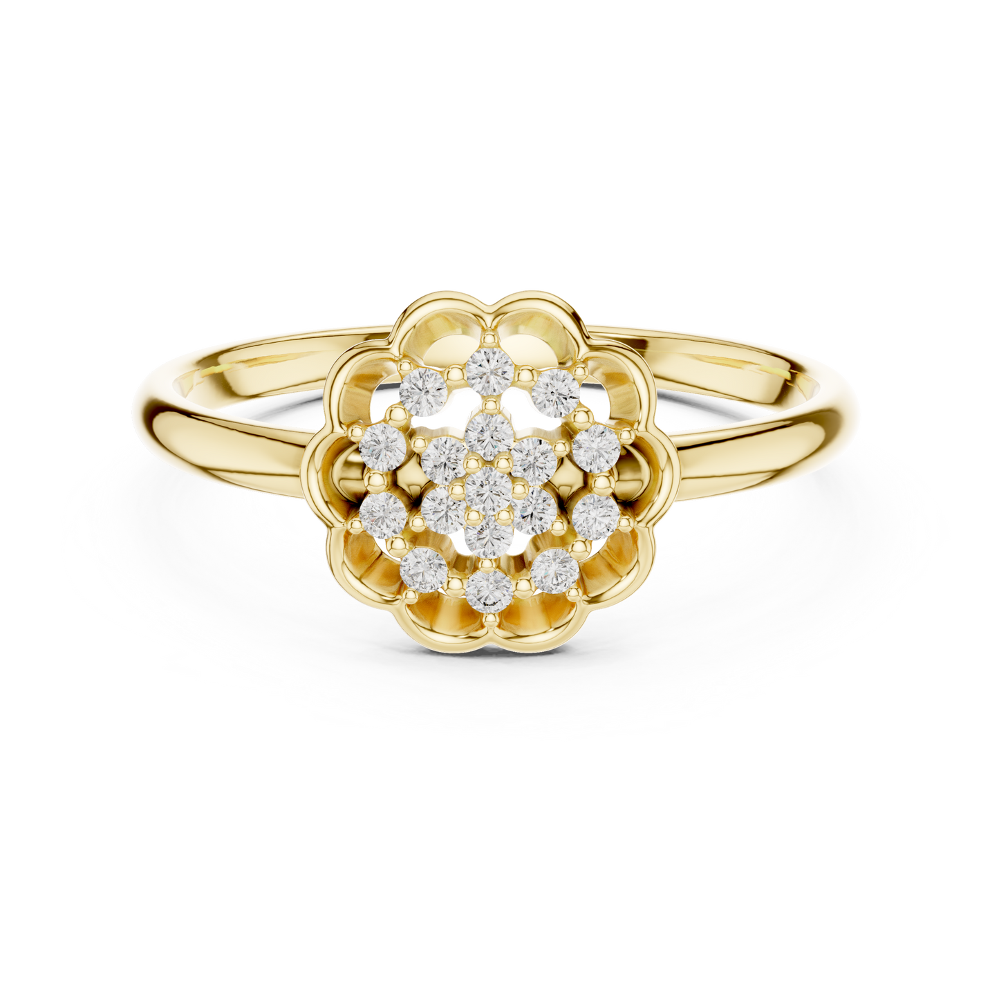 Floral Medallion Round Lab Grown Diamond Ring