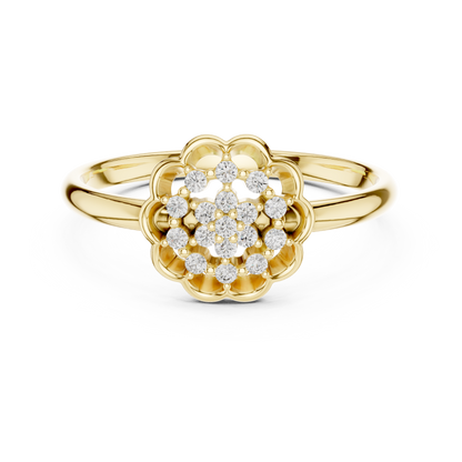 Floral Medallion Round Lab Grown Diamond Ring