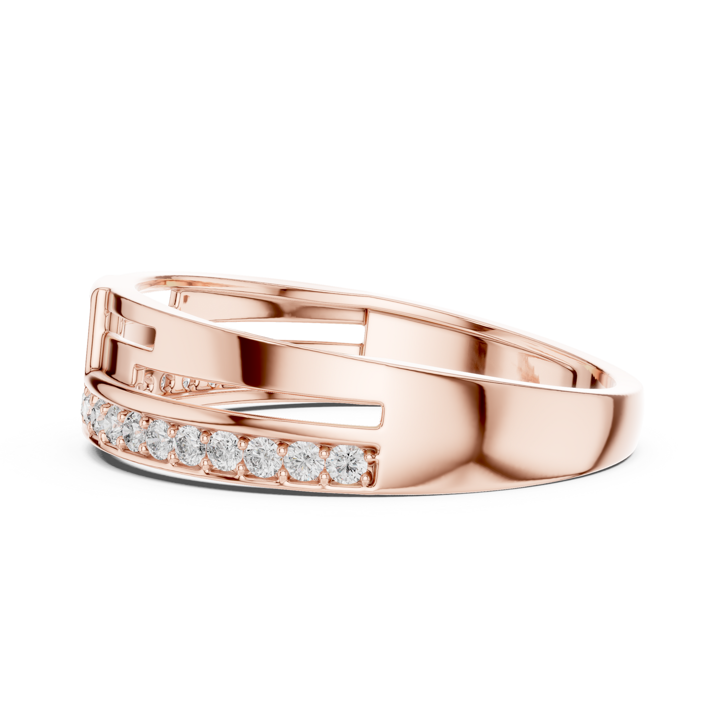 Modern T-Shape Lab Grown Diamond Cluster White Gold Ring