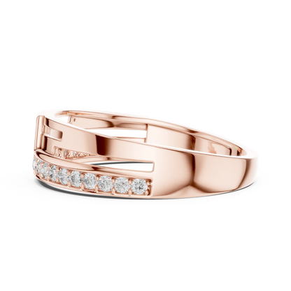 Modern T-Shape Lab Grown Diamond Cluster White Gold Ring