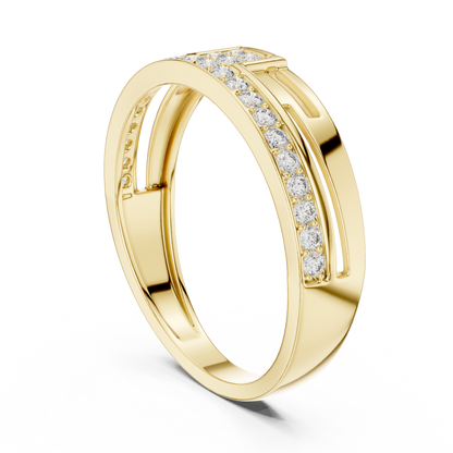 Modern T-Shape Lab Grown Diamond Cluster White Gold Ring