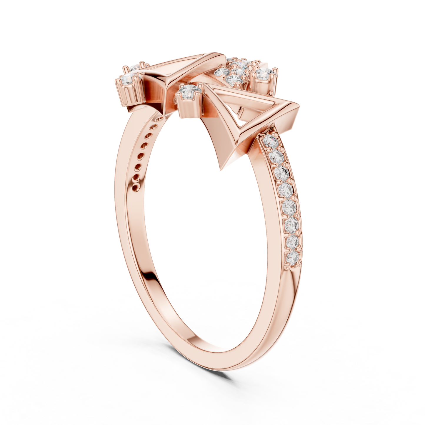 Round Cut Lab Grown Diamond Yellow Gold Ring