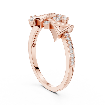 Round Cut Lab Grown Diamond Yellow Gold Ring