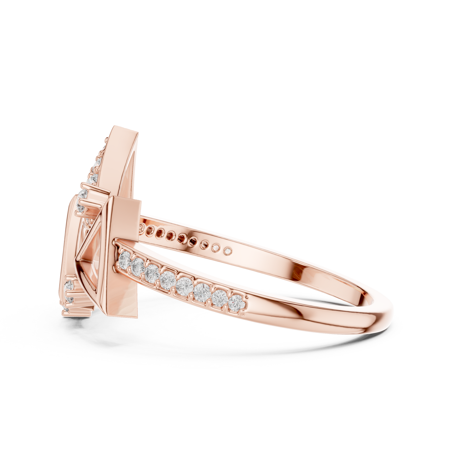 Round Cut Lab Grown Diamond Yellow Gold Ring