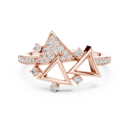 Round Cut Lab Grown Diamond Yellow Gold Ring