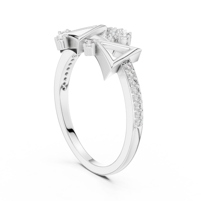 Round Cut Lab Grown Diamond Yellow Gold Ring