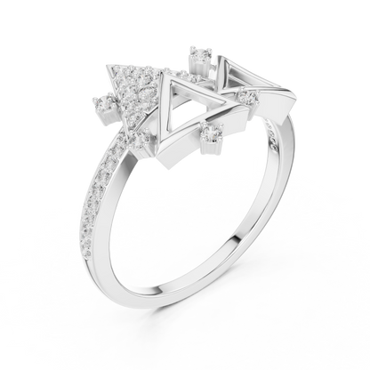 Round Cut Lab Grown Diamond Yellow Gold Ring