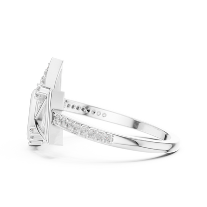 Round Cut Lab Grown Diamond Yellow Gold Ring