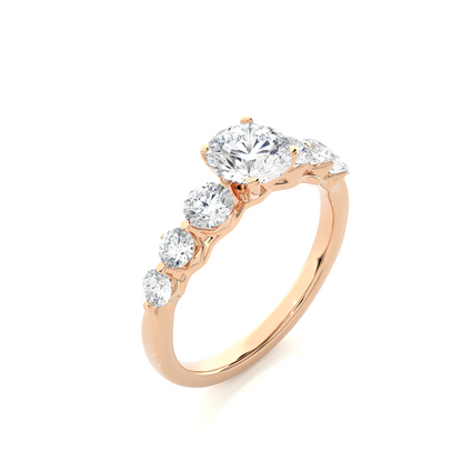 1.16 Ct Round Cut E-VS1 Lab Grown Diamond Gold Engagement Ring