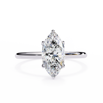 1.5 Ct Marquise Cut Lab Grown Diamond Yellow Gold Engagement Ring