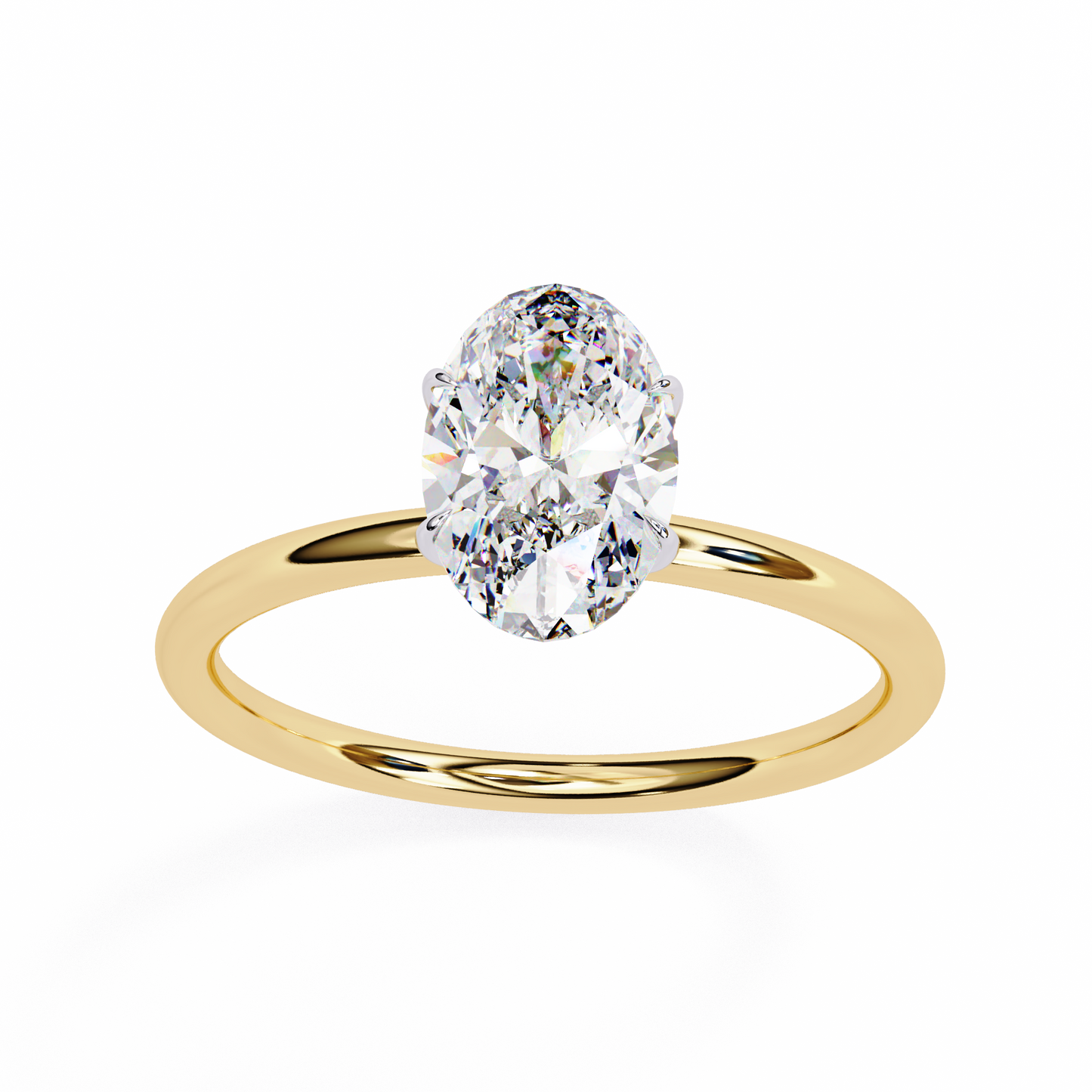 2.0 Ct Oval Cut F-VS Lab Grown Diamond Solitaire Engagement Ring/White Gold/Yellow Gold/Rose Gold/Oval Cut Diamond/CVD Diamond Ring/10k Gold/14k Gold/18k Gold/Prong Setting
