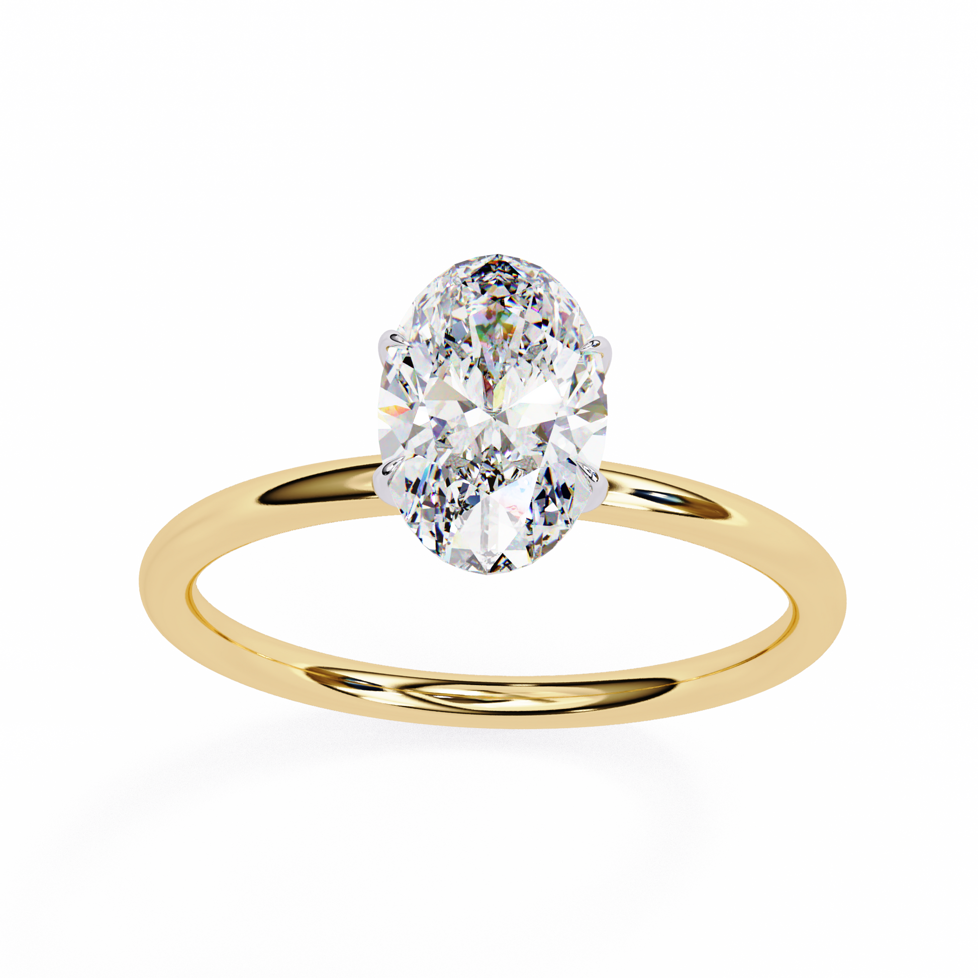 2.0 Ct Oval Cut F-VS Lab Grown Diamond Solitaire Engagement Ring/White Gold/Yellow Gold/Rose Gold/Oval Cut Diamond/CVD Diamond Ring/10k Gold/14k Gold/18k Gold/Prong Setting