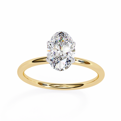 2.0 Ct Oval Cut F-VS Lab Grown Diamond Solitaire Engagement Ring/White Gold/Yellow Gold/Rose Gold/Oval Cut Diamond/CVD Diamond Ring/10k Gold/14k Gold/18k Gold/Prong Setting