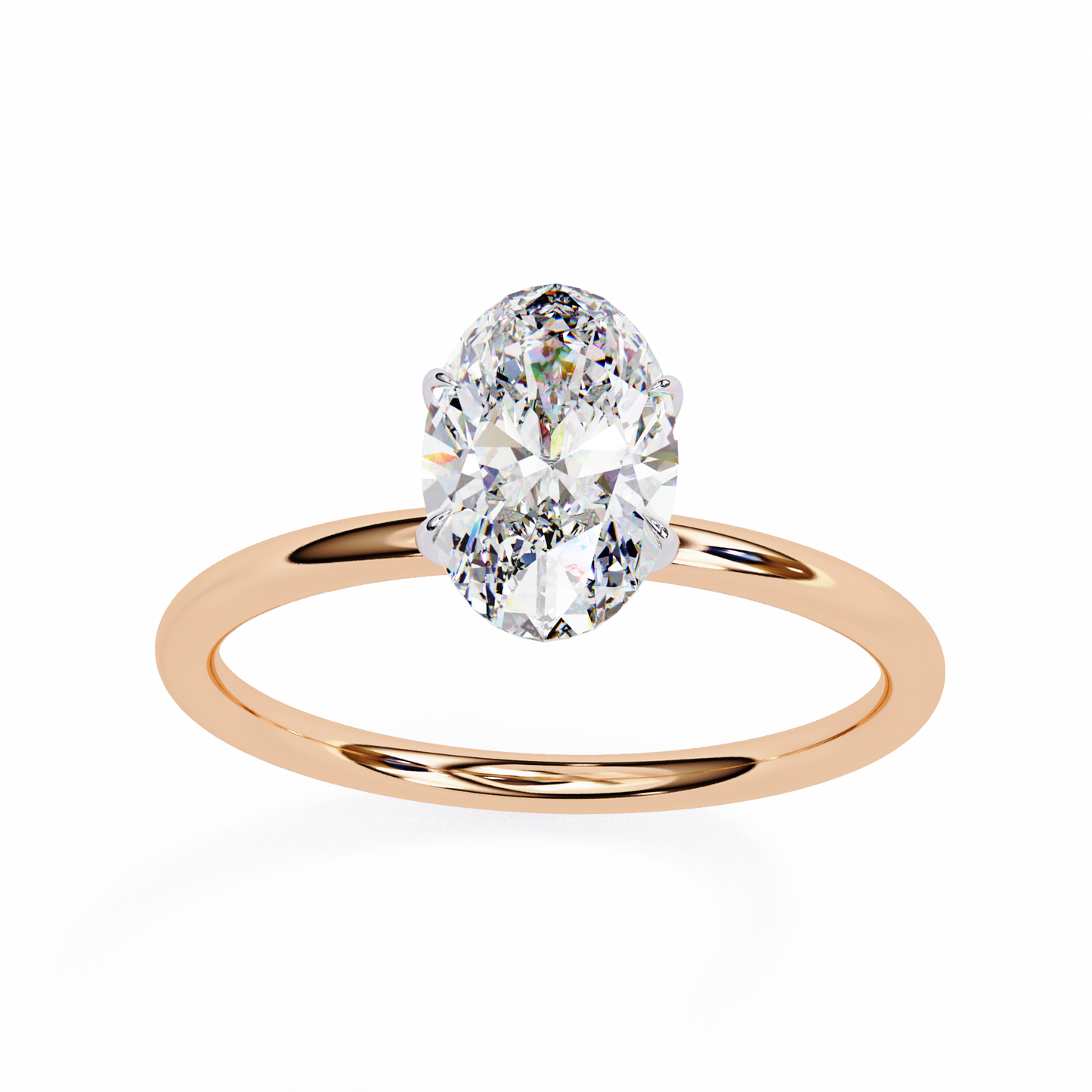 2.0 Ct Oval Cut F-VS Lab Grown Diamond Solitaire Engagement Ring/White Gold/Yellow Gold/Rose Gold/Oval Cut Diamond/CVD Diamond Ring/10k Gold/14k Gold/18k Gold/Prong Setting