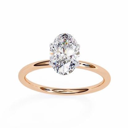 2.0 Ct Oval Cut F-VS Lab Grown Diamond Solitaire Engagement Ring/White Gold/Yellow Gold/Rose Gold/Oval Cut Diamond/CVD Diamond Ring/10k Gold/14k Gold/18k Gold/Prong Setting