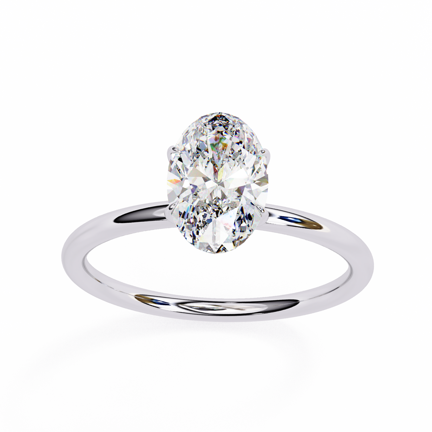 2.0 Ct Oval Cut F-VS Lab Grown Diamond Solitaire Engagement Ring/White Gold/Yellow Gold/Rose Gold/Oval Cut Diamond/CVD Diamond Ring/10k Gold/14k Gold/18k Gold/Prong Setting