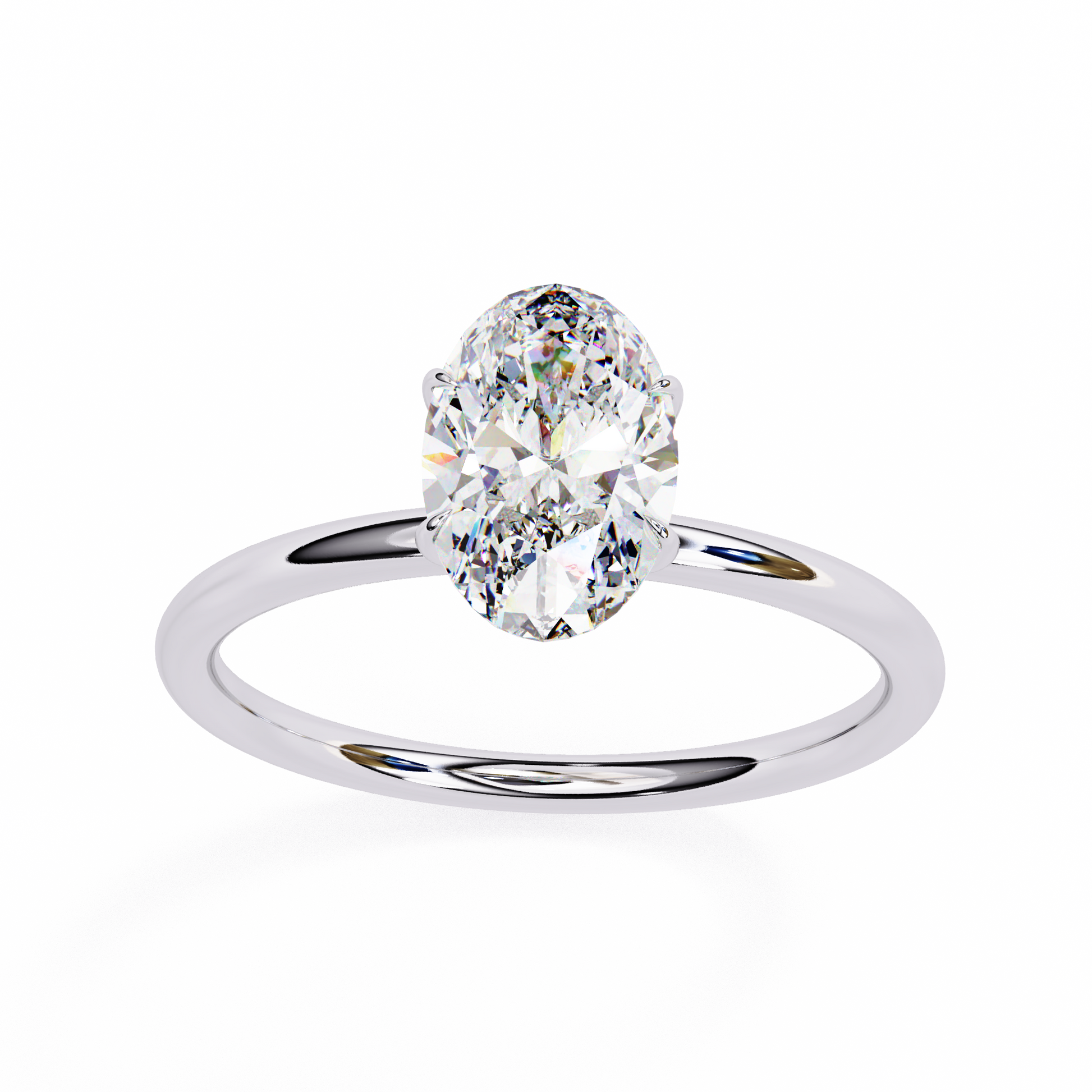 2.0 Ct Oval Cut F-VS Lab Grown Diamond Solitaire Engagement Ring/White Gold/Yellow Gold/Rose Gold/Oval Cut Diamond/CVD Diamond Ring/10k Gold/14k Gold/18k Gold/Prong Setting