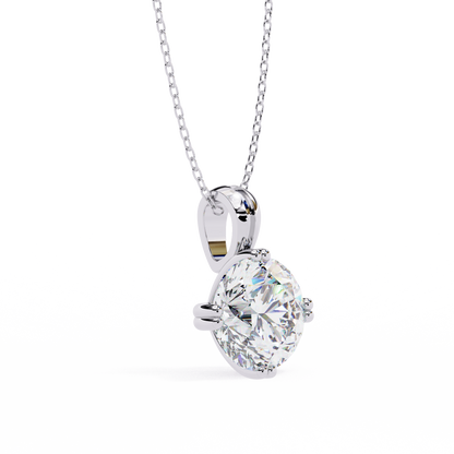 1.98 Ct Round Cut Lab Grown Diamond Solitaire White Gold Pendant