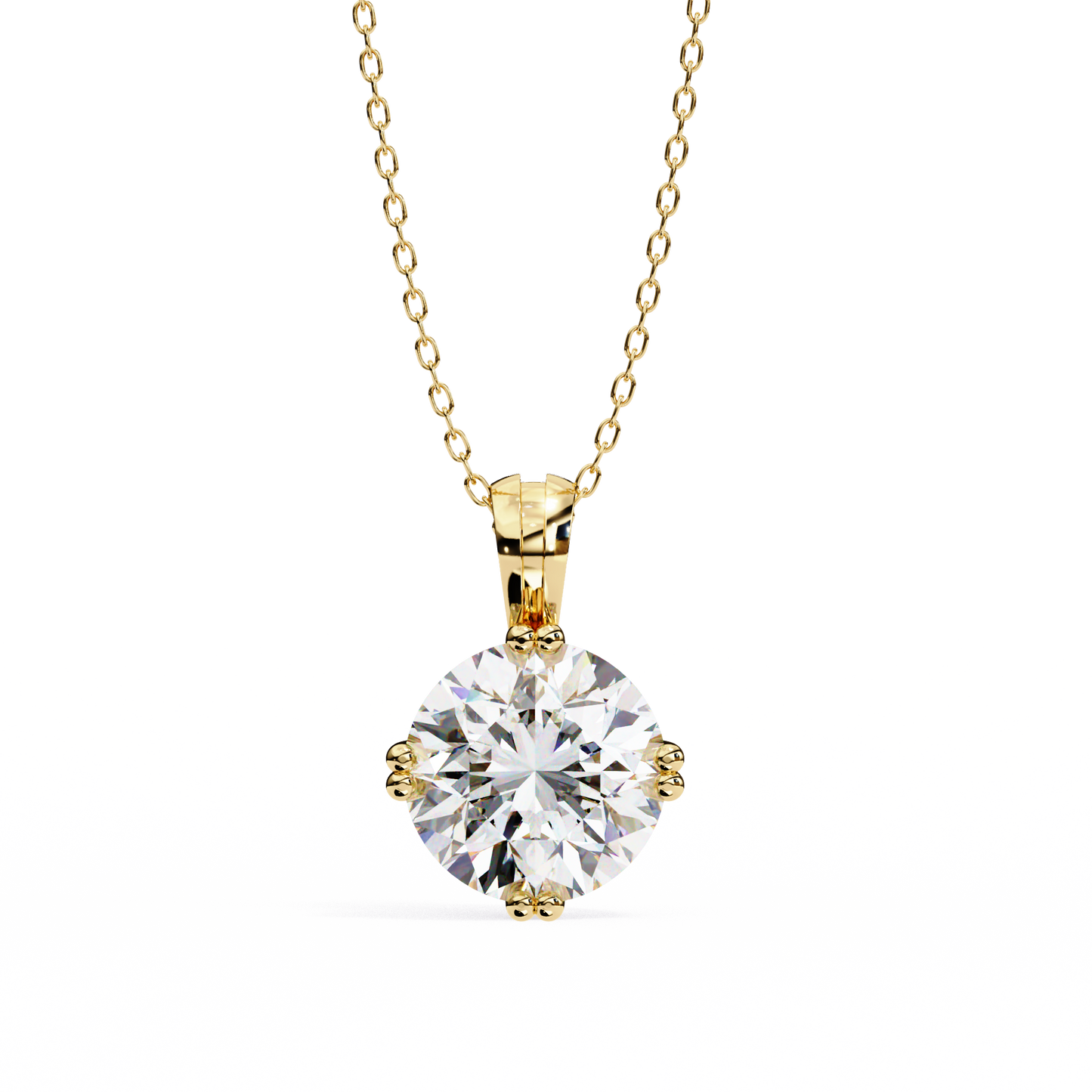 1.98 Ct Round Cut Lab Grown Diamond Solitaire White Gold Pendant