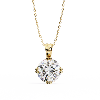 1.98 Ct Round Cut Lab Grown Diamond Solitaire White Gold Pendant