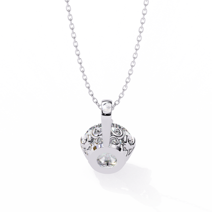 1.84 Ct Round Cut Lab Grown Diamond Solitaire Eight Prong Pendant