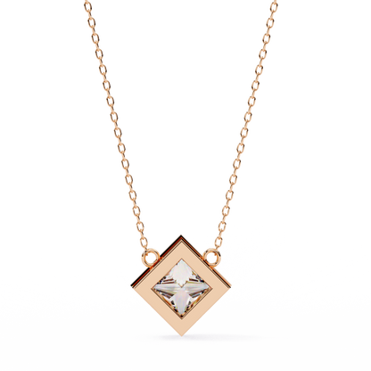 2.01 CT Princess Cut Lab Grown Diamond Bezel Pendant