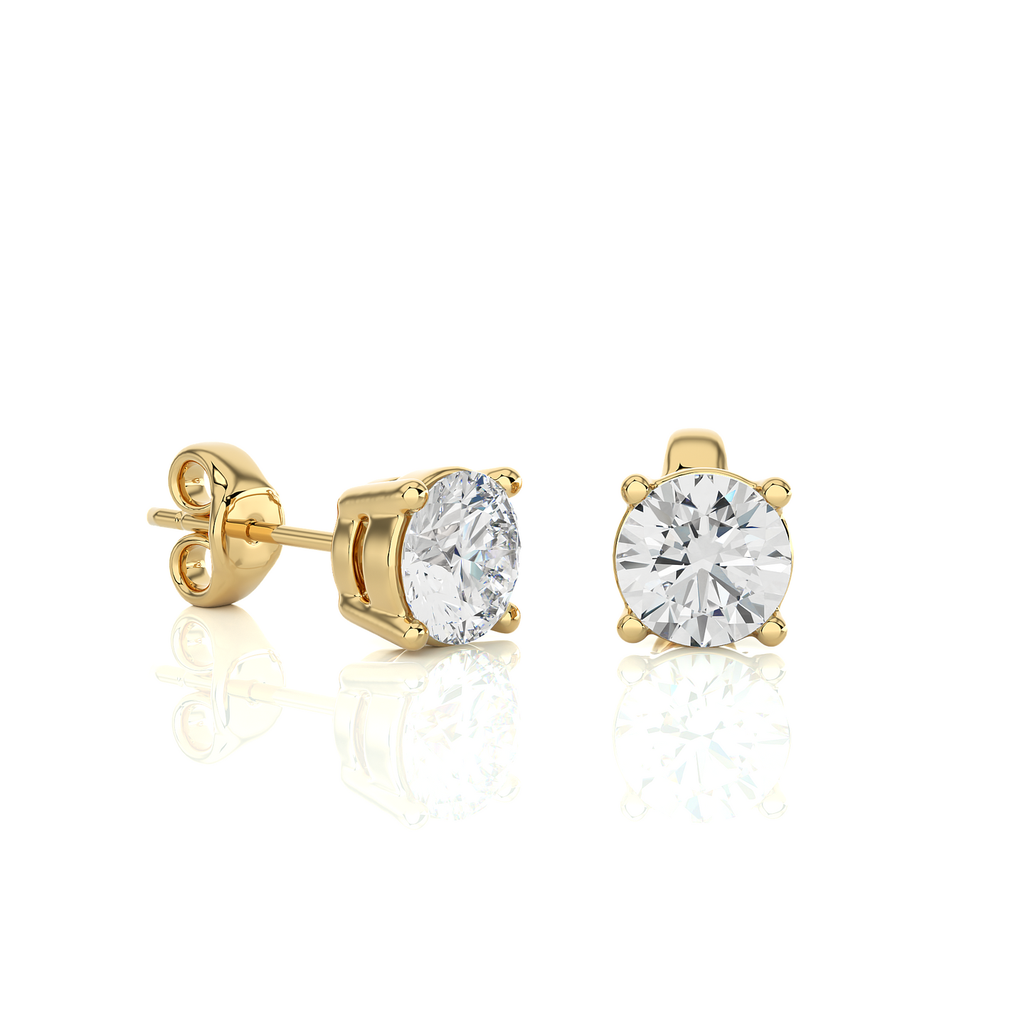 1.01 Ct For Each Round Cut Lab Grown Diamond Stud Earring