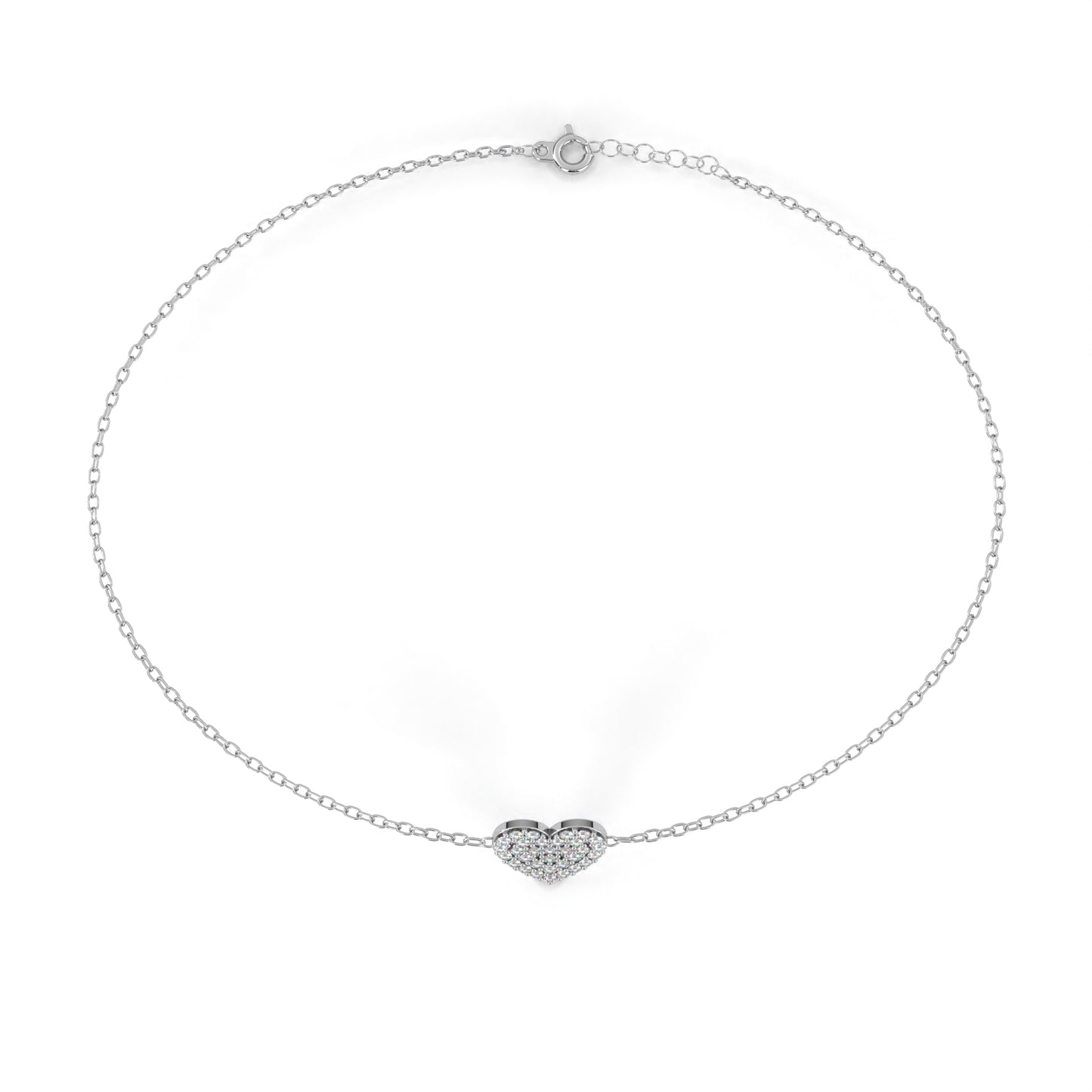 Round Cut Lab Grown Diamond Heart Bracelet