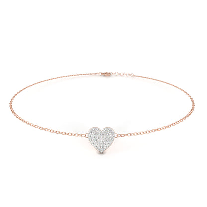 Round Cut Lab Grown Diamond Heart Bracelet