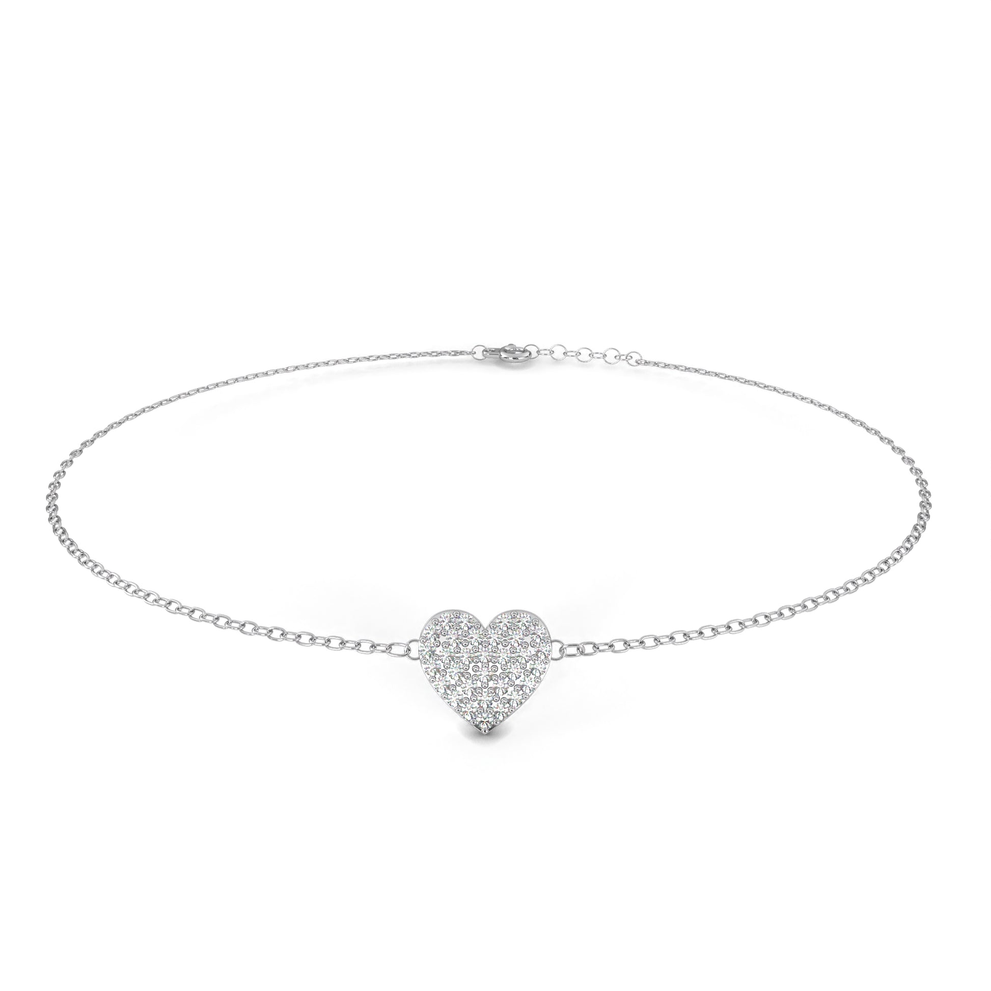 Round Cut Lab Grown Diamond Heart Bracelet