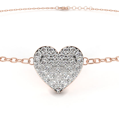 Round Cut Lab Grown Diamond Heart Bracelet