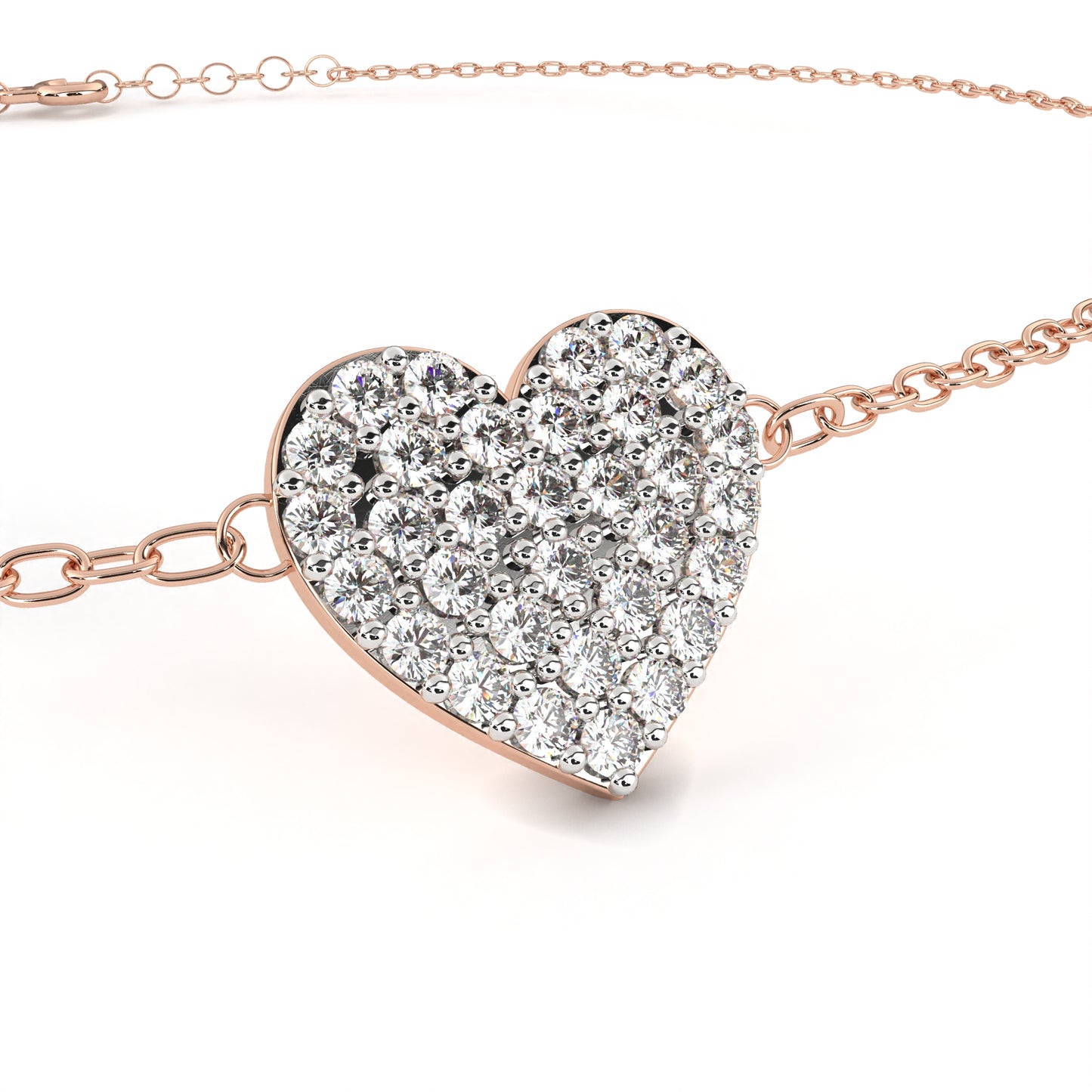 Round Cut Lab Grown Diamond Heart Bracelet