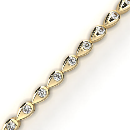 1.2 CTW Round Cut Lab Grown Diamond Flus Gold Bracelet