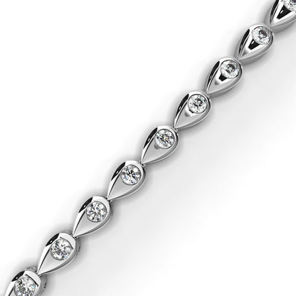 1.2 CTW Round Cut Lab Grown Diamond Flus Gold Bracelet