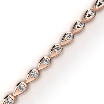 1.2 CTW Round Cut Lab Grown Diamond Flus Gold Bracelet