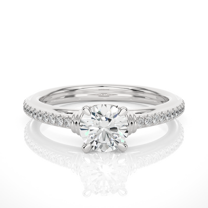 1.03 Ct Round Cut E-VS1 Lab Grown Diamond Engagement Ring