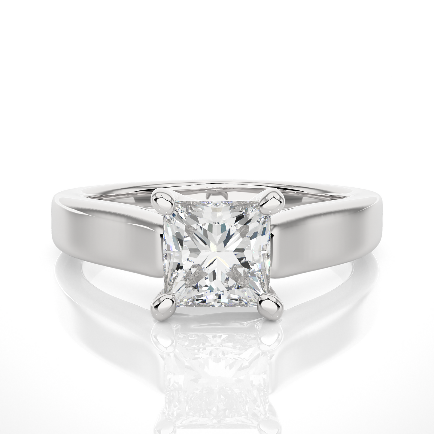 1.0 CT F/VS1 Princess Cut Lab Grown Diamond Engagement Ring