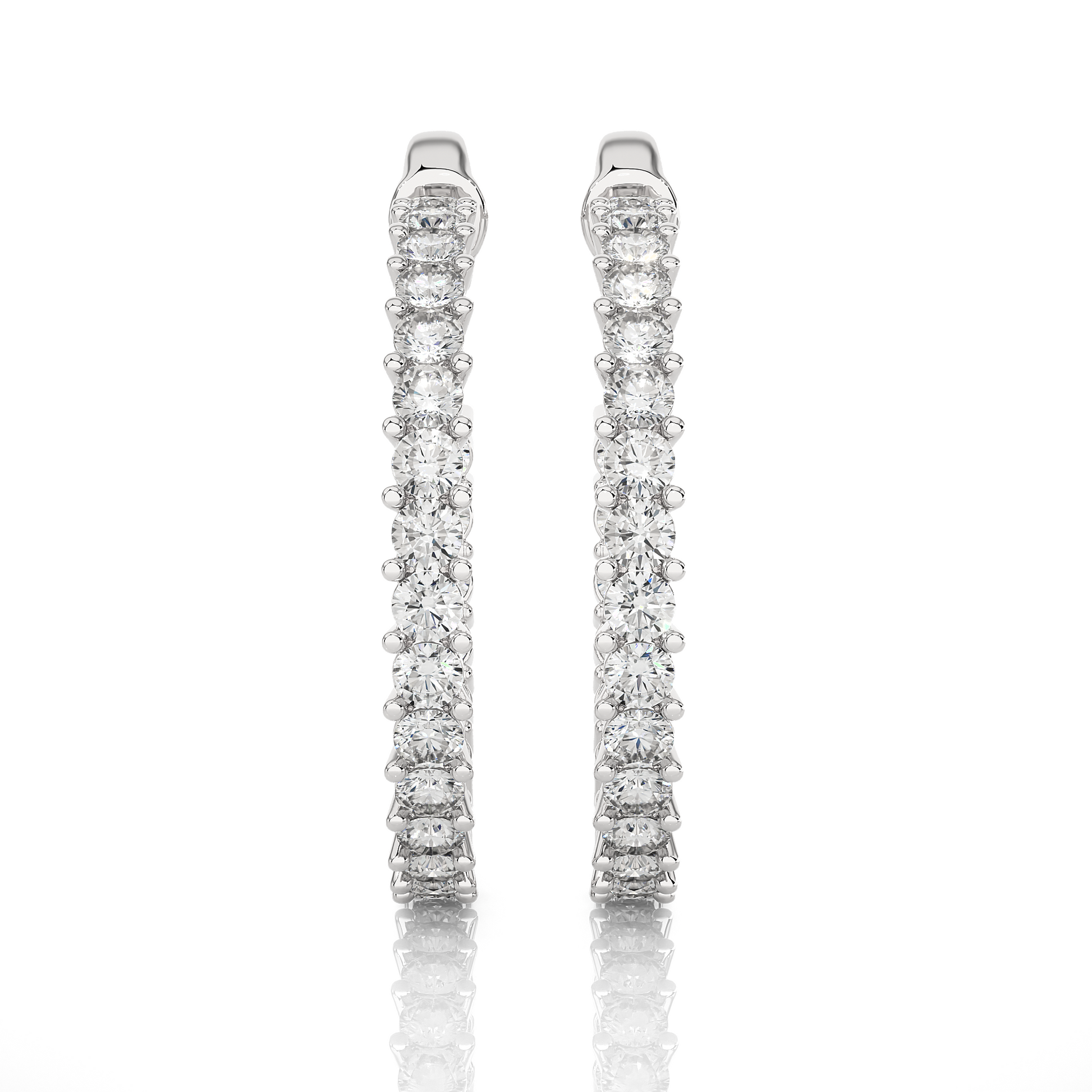Inside-Out Hoops/Round Stone Earrings/Gold CVD Diamond Earring/Anniversary Gift/Solitaire Diamond Stud Earring/1 Ct Diamond Earring/Prong Setting/igi Certified/Stud Earring/Ethical Diamond/Silver Earring/Gold Earring/CVD Diamond Earring/E Color Diamond/VS Clarity Diamond/Manmade Diamond/Lab Grown Diamond/Round Cut Diamond