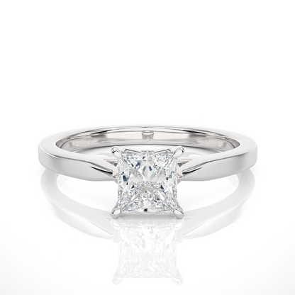 1.01 Ct Princess Cut Lab Grown Diamond Solitaire Engagement Ring