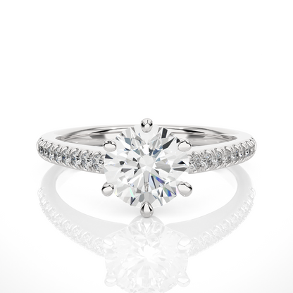 1.78 Ct Round Cut Lab Grown Diamond Six Prong Engagement Ring